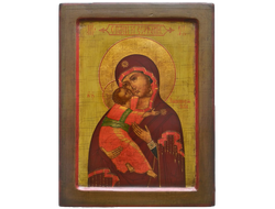 Образ Пресвятой Божией Матери “Владимирская”. Рукописная икона.