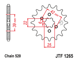 Звезда ведущая JT JTF1265.16 (JTF1265-16) (F1265-16) для Honda Road