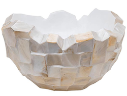 Кашпо Baq Design Oceana pearl bowl white (40 см) с отделкой раковинами устриц