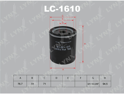 Фильтр масляный Lynx LC-1610