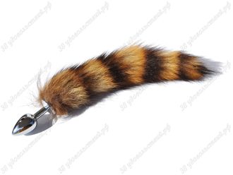 Анальная пробка хвост енота anal plug raccoon tail