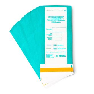 Пакеты ПРОЗРАЧНЫЕ для стерилизации комбинированные самоклеющиеся Медтест, бумага-пленка, 100x200мм, 100 шт