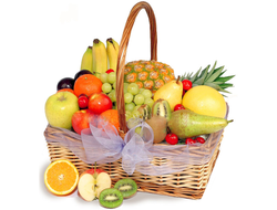 Большая подарочная корзина с фруктами