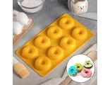 Форма для выпечки «Пончики», 29×17 см, 8 ячеек (d=6 см), цвет МИКС