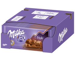Шоколад Milka Triple Cocoa 90гр (20 шт)