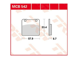 Тормозные колодки TRW MCB542 для (Organic Allround) Suzuki