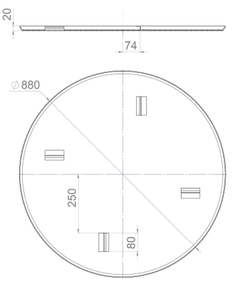 Затирочный диск 880-3 мм 4 кр, для ZMU