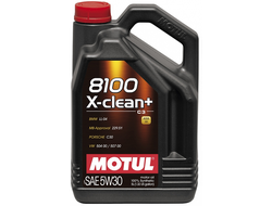 Масло моторное MOTUL 8100 X-Clean+ 5W-30 синтетическое 5 л.