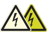 Фотолюминесцентный знак W08 «Опасность поражения электрическим током»