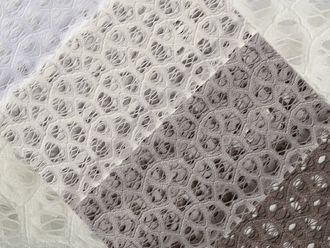Ажурная ткань для пошива тюля оптом, вуаль на отрез. Серый, беж, хаки, белый