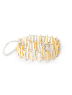 Подхват «Коралловый» с перламутром и прозрачными бусинами