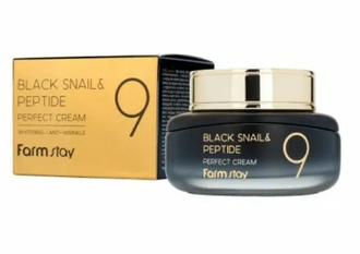 FARMSTAY Омолаживающий крем для лица 9 пептидов Black Snail &amp; Peptide9 Perfect Cream. 50 г. 172483