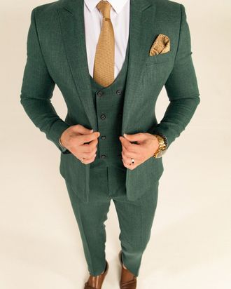 Зеленый мужской костюм-тройка "Irish" от S до L напрокат в Уфе