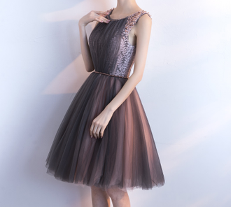 Розово-коричневое коктейльное платье миди  прокат Уфа