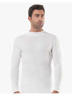 Белая утепленная мужская футболка с длинным рукавом Oztas 1079 в интернет-магазине VamKomfort