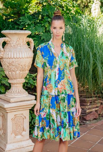 23A-724 S   Платье  FREE SIZE (2), 100 см, 70% шелк, 30% полиэстер