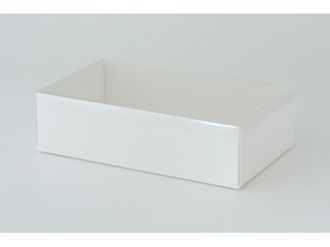 Коробка подарочная ВЫСОКАЯ 5П-В с Прозрачной крышкой (25*15* выс 7 см), Белая