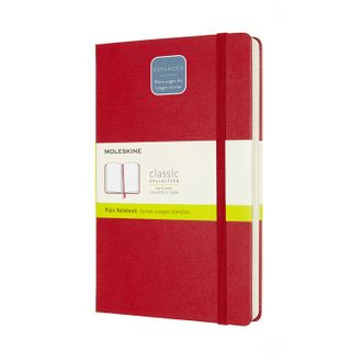 Блокнот Moleskine Expanded (нелинованный), Large, красный