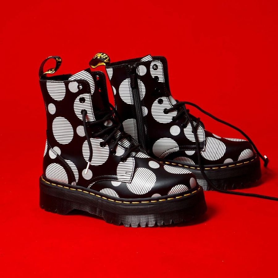 Dr MARTENS JADON POLKA-DOT Black Smooth