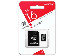 micro SDHC 16GB карта памяти Smartbuy