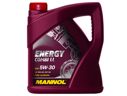 08000 Моторное масло MANNOL Energy Combi LL SAE 5W-30 VW-AUDI синтетическое, 4 л.