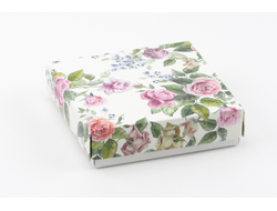 Коробка на 1 печенье со съемной крышкой БЕЗ Окна (11*11*3 см), Светлые розы
