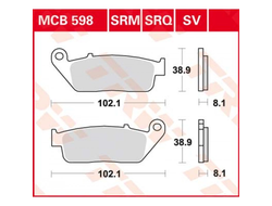 Тормозные колодки TRW MCB598SV для Honda // Kawasaki // Suzuki // Triumph (Sinter Street SV)