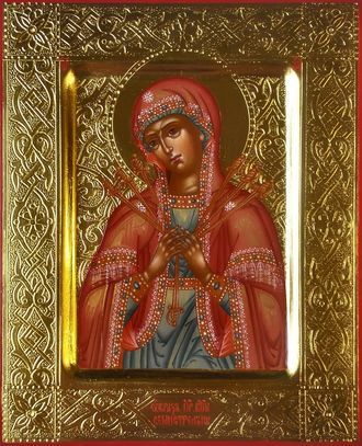 Образ Пресвятой Божией Матери "Семистрельная".  Формат иконы: 13х16см.