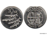 10 крон. 2005 год, Исландия. Рыбы.