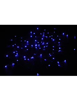Световой занавес 1140 светодиодов, 2х6 м, 20 нитей, черный провод, соединяемый (до 4 шт.), уличный, синий