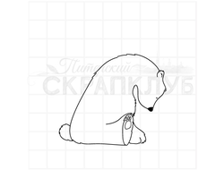 Штамп сидящий медведь