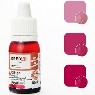 Краситель Жирорастворимый Kreda, Oil-gel 10 г, Красный