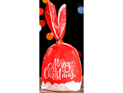 Мешок подарочный с ушками «Merry Christmas», 13 * 23 см,  5 штук (с клипсами)