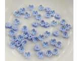 Цветок пришивной 6 мм голубой радужный (пластик) 5 шт