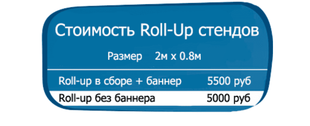 Стоимость мобильный стенд (Roll-up)