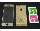 Защитная пленка-стекло для iPhone 6 (2 в 1), золото, геометрический рисунок