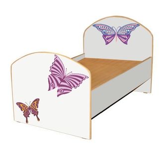 Кровать детская 1 Бабочки фиолетовые (серия 2)