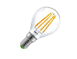 Лампа светодиодная Ecola шар G45 E14 6W 4000K 4K прозр. 78x45 филамент (нитевидная), 360° Premium N4PV60ELC
