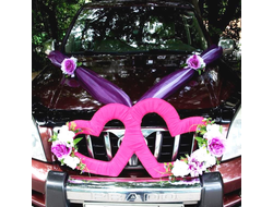 Комплект украшений на машину "Пурпурная свадьба" №1 без колец