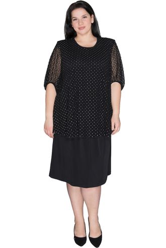 Нарядное женское платье БОЛЬШОГО размера арт. 3084 (цвет черный) Размеры 60-86