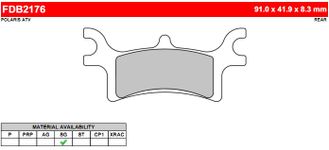 Тормозные колодки Ferodo FDB2176SG (FA314R) для Polaris Sportsman 500/800 (задние) (FA314) (2201871,  2202414, 1910683, 2203451)