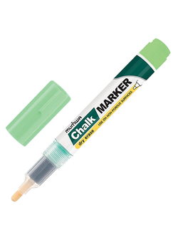 Маркер меловой MUNHWA "Chalk Marker", 3 мм, ЗЕЛЕНЫЙ, сухостираемый, для гладких поверхностей, CM-04