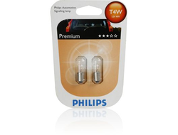 Лампа PHILIPS T4W 12V в блистере к-кт 2 шт.