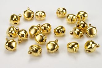 Бубенчики декоративные метал. диам. 8 мм золото