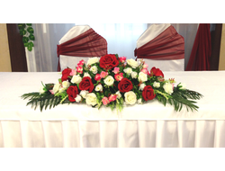 Композиция на свадебный стол "Цветочная роскошь" 110 см