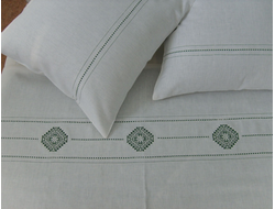 Комплект льняного постельного белья "Резные узоры" полутораспальный