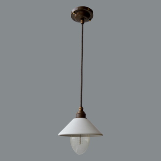 Подвесной латунный светильник с керамическим плафоном, состаренная латунь, PK-2 OldBrass