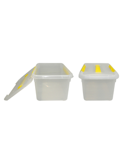 Контейнер для продуктов прямоуг.  8,0 л. 30*23*16 см. с ручкой, с желтым зажимом MG /1/10/
