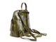 Кожаный женский рюкзак-трансформер зелёный