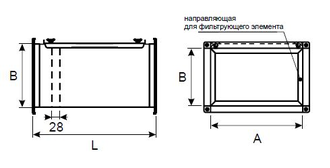ПРЯМОУГОЛЬНЫЙ ВОЗДУХОВОД ОЦИНКОВКА - КОРПУС ДЛЯ ФИЛЬТРОВ ПРЯМОУГОЛЬНЫХ КАНАЛОВ - 0,7-1,0